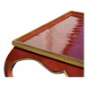 \"Piedouche\" coffee table in lacquered beech with \"Cartier\" cracked leather color - Moinat - Coffee tables